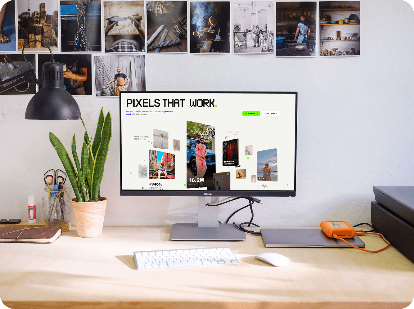 Finished website design shown across desktop and mobile screens