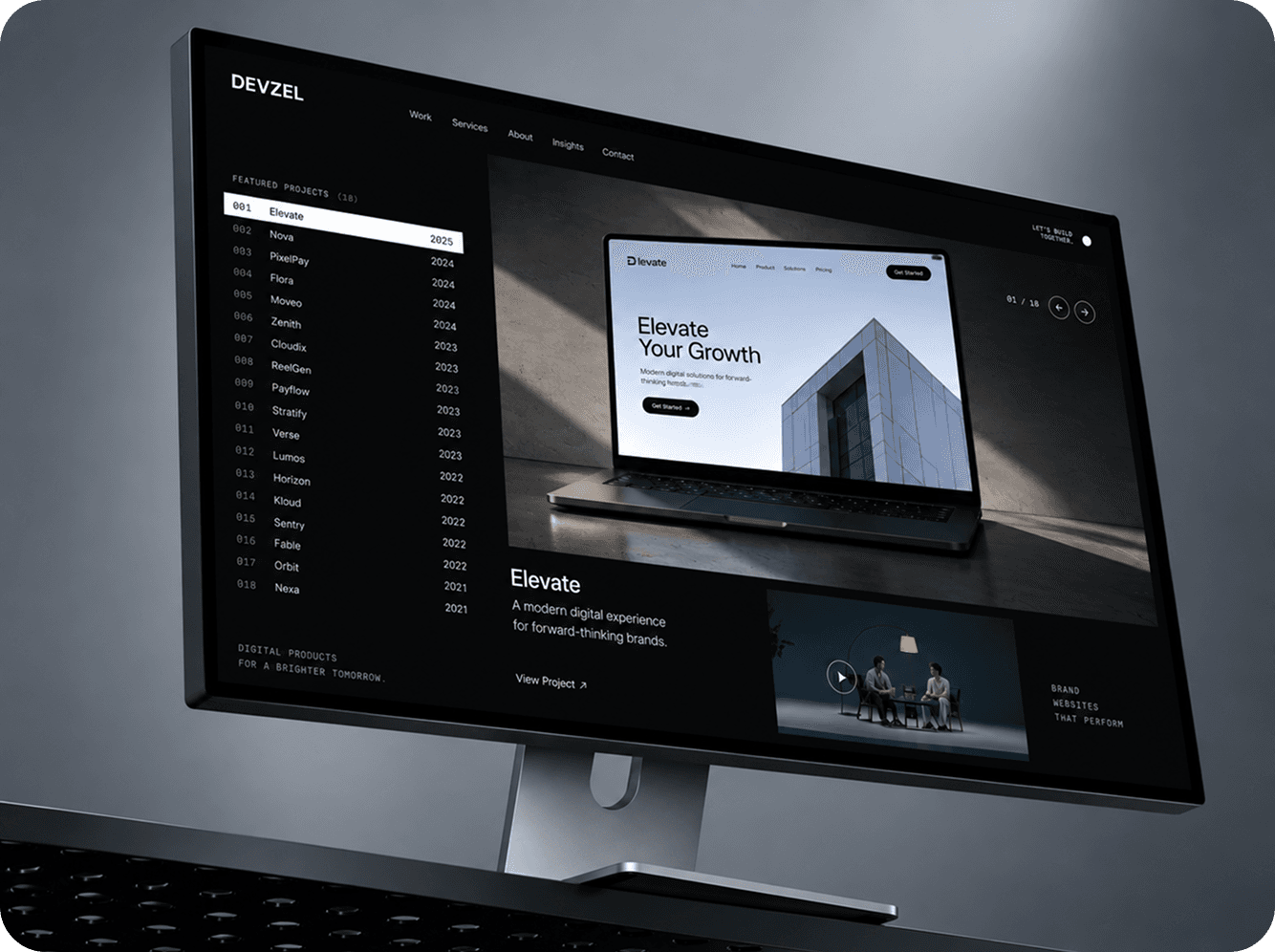 Finished web product built by Devzel shown across devices